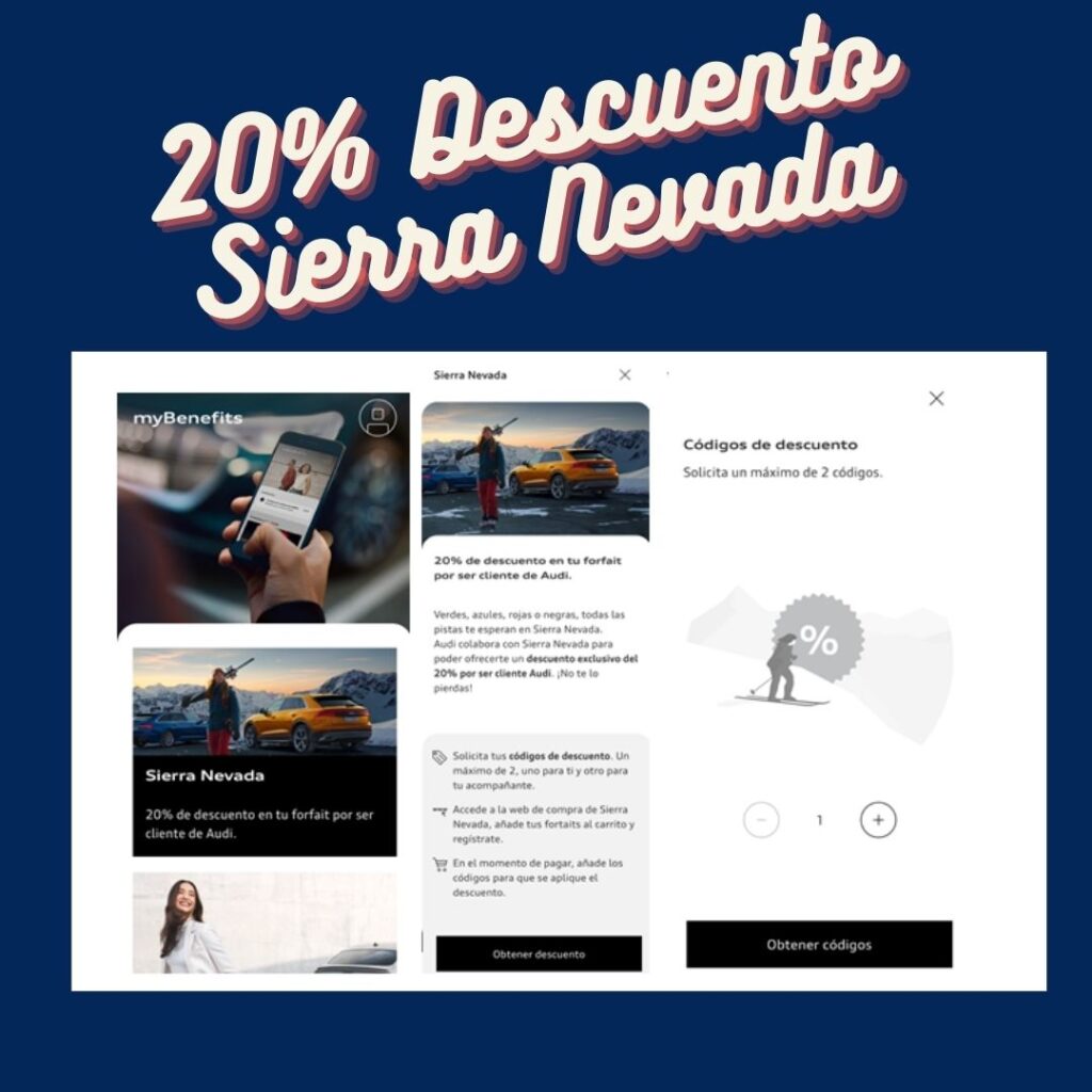 20% de descuento en forfait en SIERRA NEVADA por ser cliente Audi