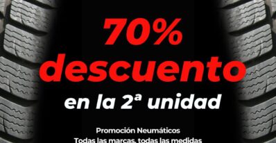 70% de descuento en tu segundo neumatico