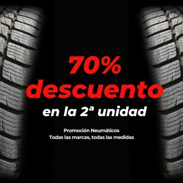 70% de descuento en tu segundo neumatico